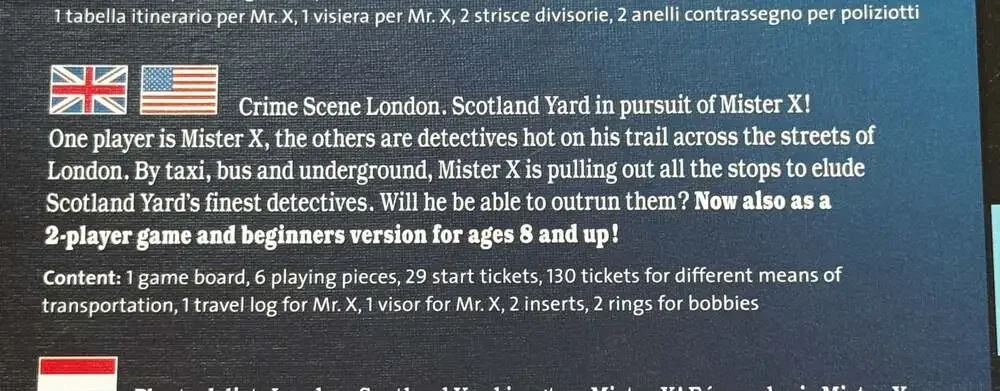 Ravensburger Scotland Yard Hunting Mister X Board Game COMPLETE 8+ 2-6 players